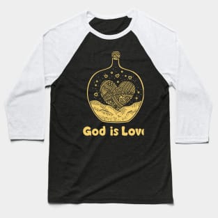 God is love. Doodle illustration. Baseball T-Shirt